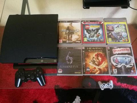 Slim PS3 With 6 Games, 1 Controller