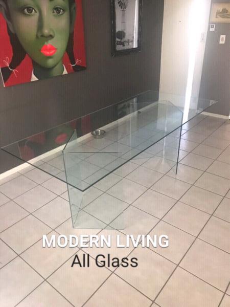 ✔ MODERN LIVING All Glass Dining Table