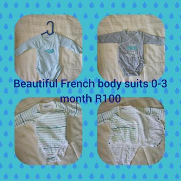 French designer body suits 0-3 month