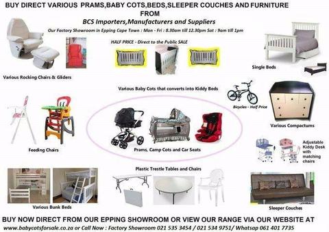 Half Price Baby Cots and Prams direct from Importer,Manufacturer and Supplier Single Beds Bunk Beds