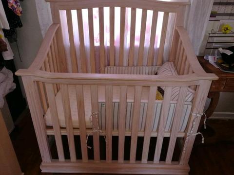 Hand made solid pine wooden cot, beautiful piece, my daughter prefered her camp cot