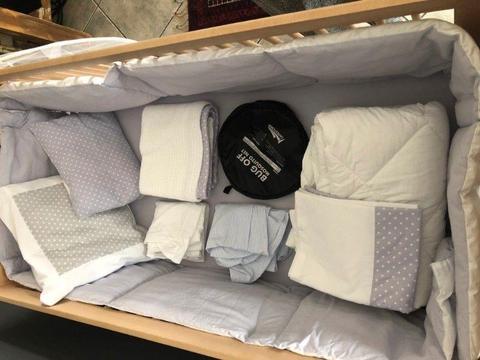 Cot mattress and bedding