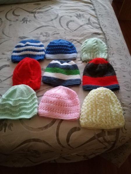 Hand made knitted beanies