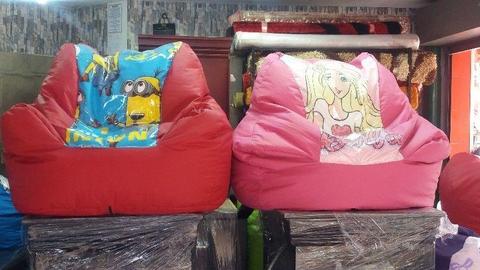 Kiddies sofas,bean bags,puffs and rugs for sale at the Montana traders. Stall B20