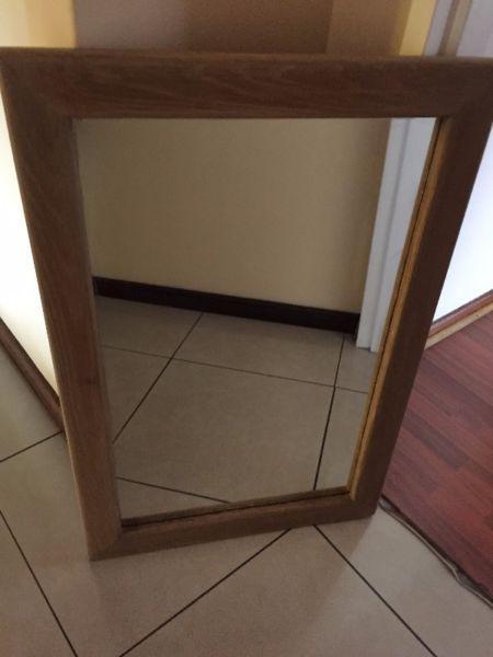 Large mirror width 600 mm x lenght 900 mm Hard wood frame ( 65mm x 20 mm thick wood)
