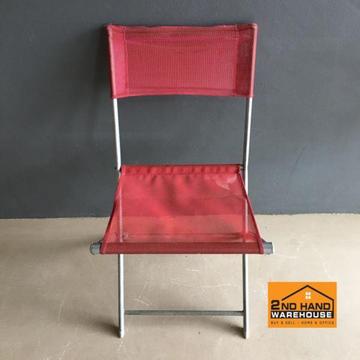 Foldable Red Metal and mesh chairs