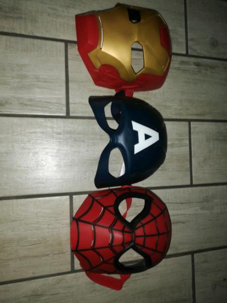 Iron man Spiderman and Captain America mask