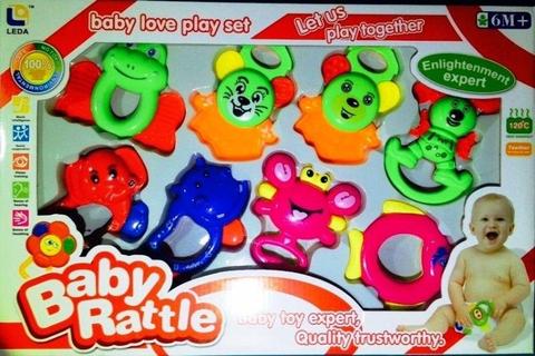 Baby rattle set with teethers