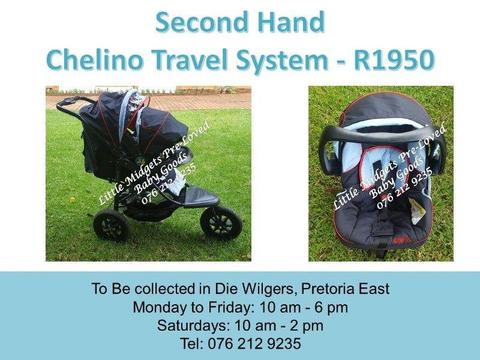 Second Hand Chelino Travel System - Blue
