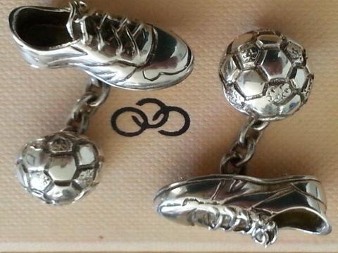Links of London hallmarked sterling silver soccer cufflinks original with box