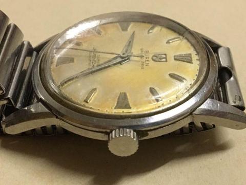 Buren Grand Prix Super Slender Automatic Mens Vintage Wristwatch