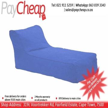 Leatherette Fabric Adult Armless Comfortable Beanbag/Chair Royal Blue