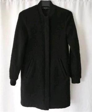 Chic textured wool blend black coat - Zara R600