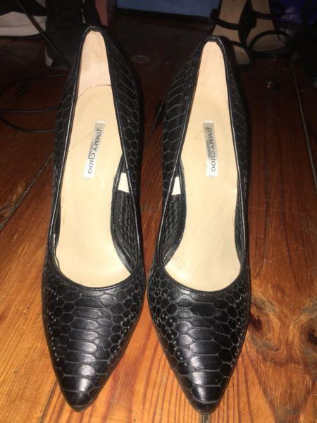 Genuine Jimmy Choo black pointed high heels (size 6)