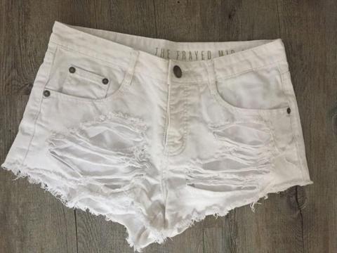 Cotton On white denim shorts
