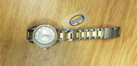 Ladies Fossil watch gold and silver