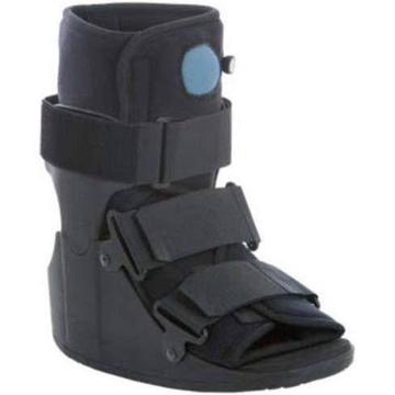 Moon Boot and crutches grey in colour