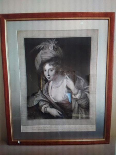 Antique 1798 French Engraving of Marie de Rohan