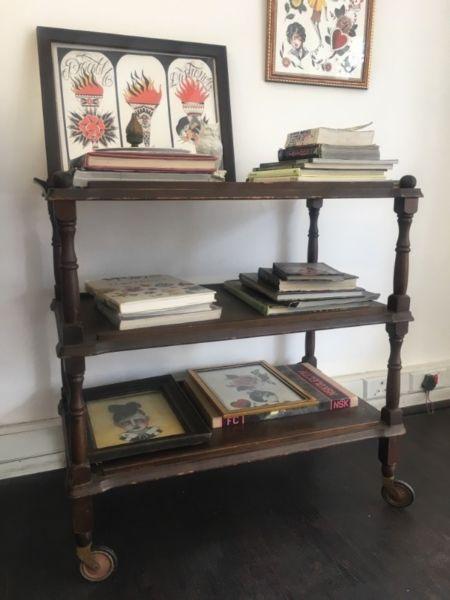 Antique trolley table