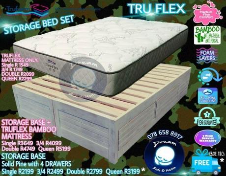 For Sale: Wood STORAGE BASE and QUALITY MATTRESS. Brand New! from R3649