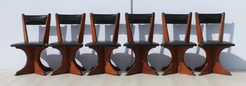 6 Vintage Retro Midcentury Dining Room Chairs