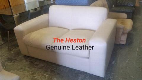✔ THE Heston 100% Leather 2 Division Couch