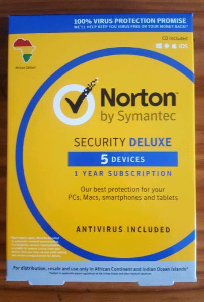 Norton security deluxe (5 devices - 1 year subscription)