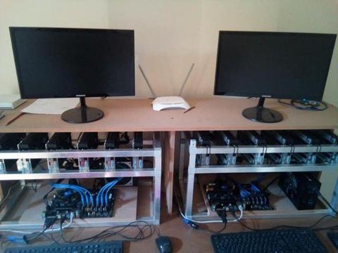 2x crypto mining rigs