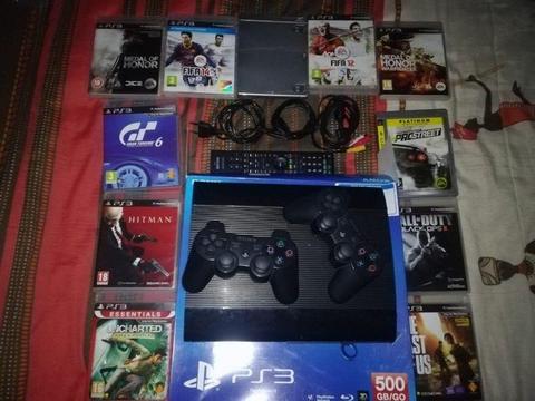 PlayStation3 & 11games & 2 controllers for sale