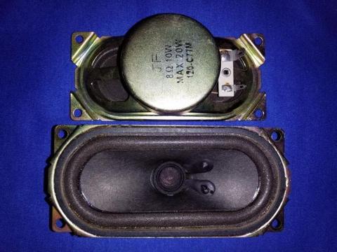 USED JF SPEAKERS - 8 OHM NOM 10 WATT MAX 20 WATT 12.5x5.75CM 5X2 FRAME - 10.5X4CM 4X1.5 CONE