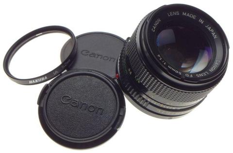 CANON FD fast glass 1.4/50mm SLR vintage camera lens 1:1.4 f=50mm Coated glass caps filter