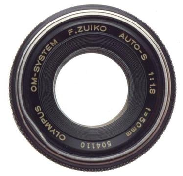 OLYPUS OM-System Zuiko Auto-S 1:1.8 f=50mm for vintage SLR 35mm camera lens