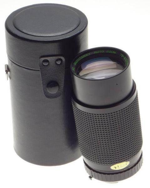 QUANTARAY Auto Zoom 75-200mm 1:4.5 Macro vintage 35mm film camera lens
