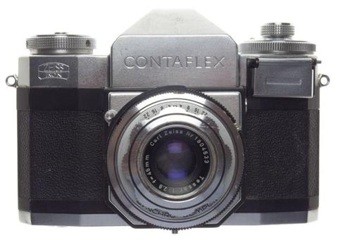 ZEISS Contaflex SLR vintage 35mm film camera TESSAR 2.8/45mm coated lens EXCELLENT