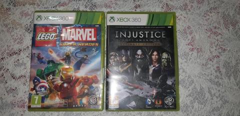 Xbox 360 Injustice Ultimate Edition and Lego Marvel Superheroes