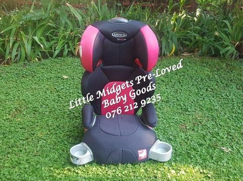 Second Hand Graco Black and Pink Booster Seat (15 kg - 36 kg)
