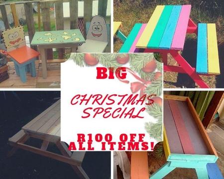 Adult&kids tables/chairs/doll houses,rocking horses,beds etc