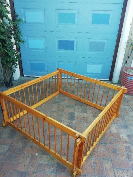 LARGER clip in wooden playpen 1.3 x 1.3m