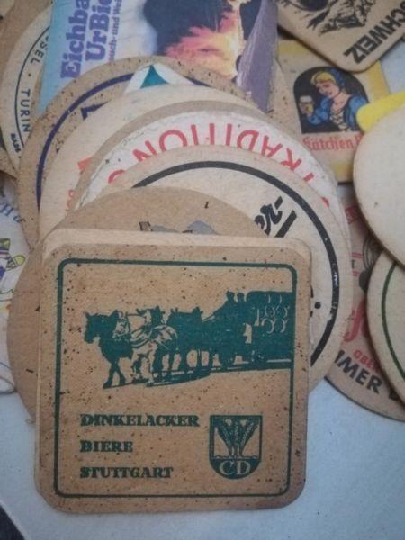 Beer coasters from Europe collected mostly between 1960 -1970