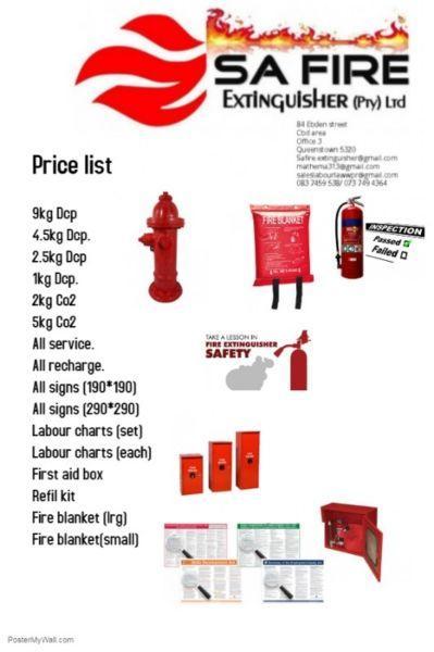 Fire extinguisher supplies and serving