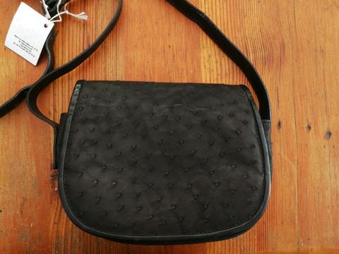 Brand New With Tags Ostrich Skin Leather Sling Bag
