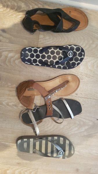 5 pairs of ladies international branded summer shoes for sale-all size 6 second hand