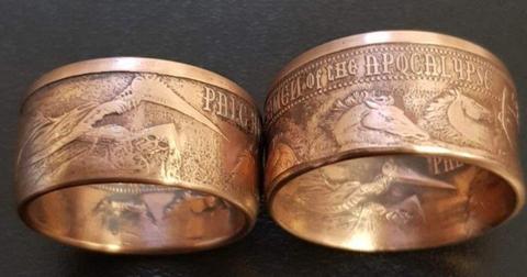 Copper coin Rings