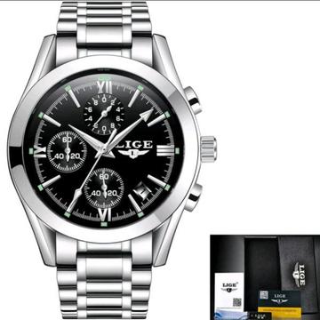 Lige 40mm Mens Quartz Chronograph Sports Watch