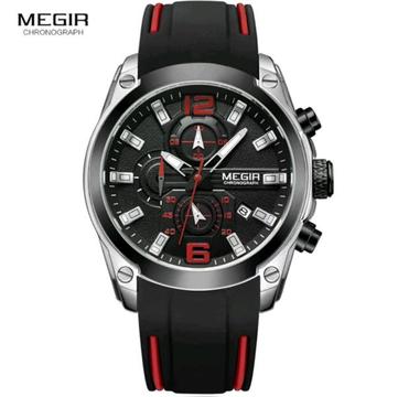 Megir Mens 47mm Quartz Sports Fashion Chronograph Watch With Rubber Strap