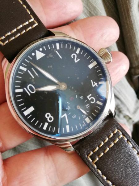 Parnis Flieger Military Pilot Style Mechanical Daily Wind Mens Watch