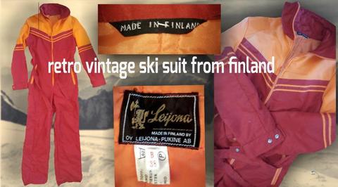 Retro vintage ski suit from Finland