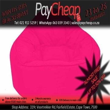 Leatherette Fabric Adultâ€™s Single Chair Comfortable Beanbag Pink