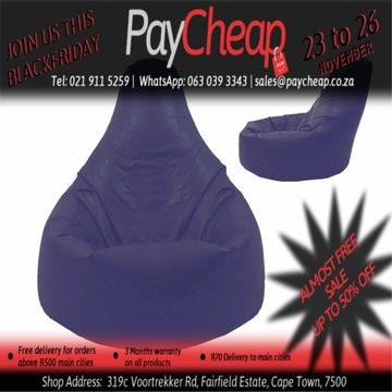 Leatherette Fabric Adultâ€™s Teardrop Comfortable Beanbag Royal Blue