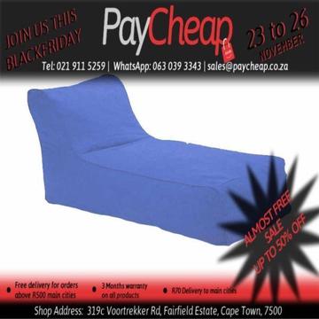 Leatherette Fabric Adult Armless Comfortable Beanbag/Chair Royal Blue